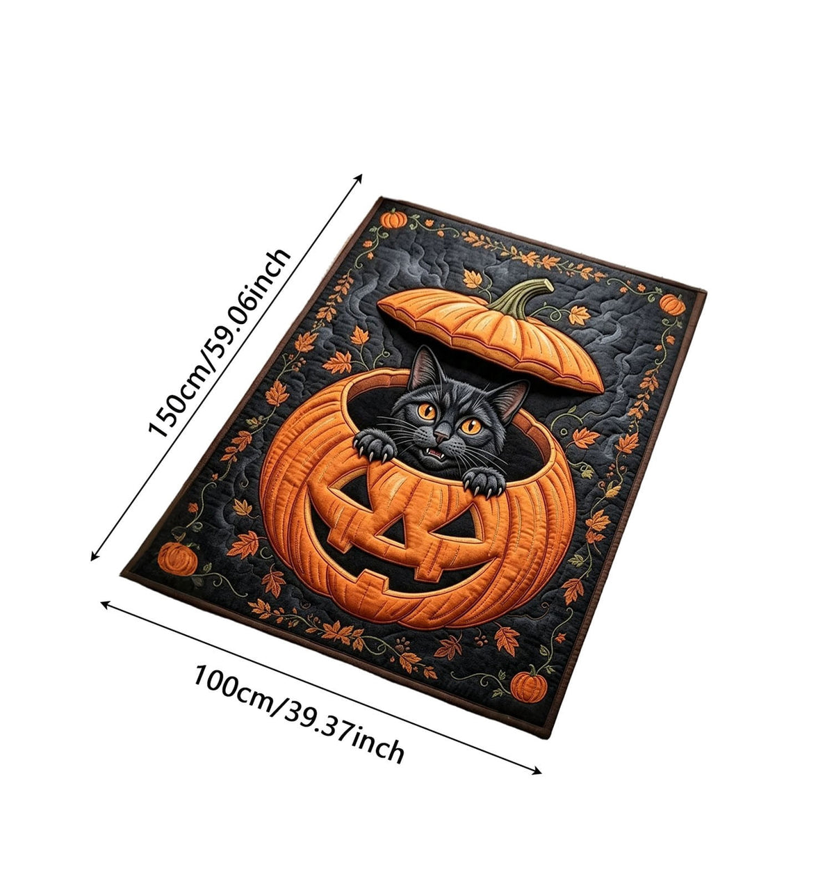 2Pcs Black Cat Doormat, Halloween Autumn Leaves Area Rug, Fall Decor Soft Non-Slip Accent Mat For Living Room, Bedroom, Entryway, Indoor Outdoor Welcome Mat