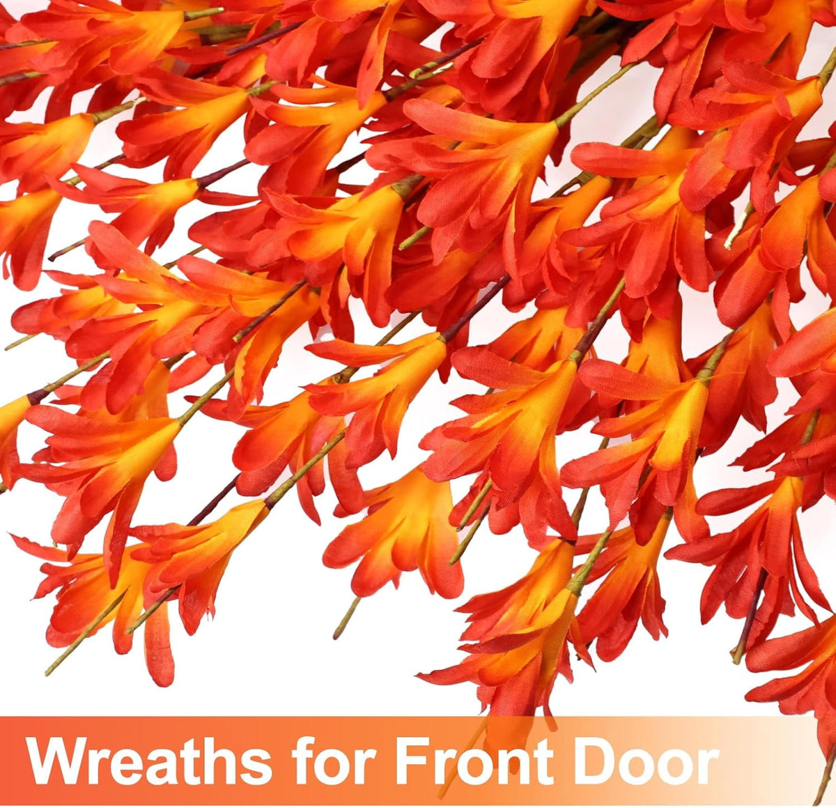 26 Inch Realistic Fall Wreaths for Front Door Outside Autumn Wreath Outdoor Indoors Fall Decorations for Home Thanksgiving Halloween Holiday Decorations Clearance for Wall Porch Door (Wine Red)