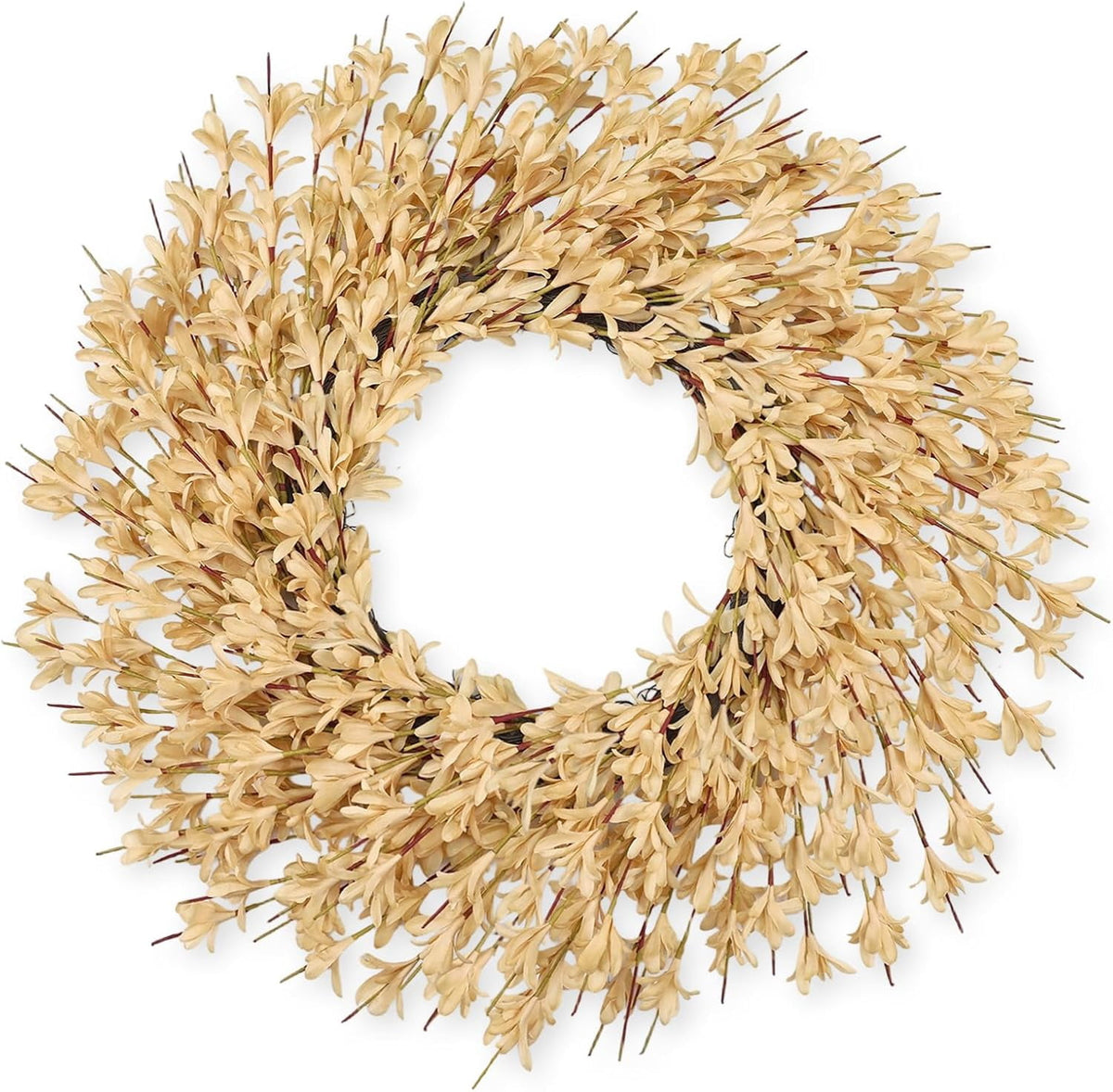 26 Inch Realistic Fall Wreaths for Front Door Outside Autumn Wreath Outdoor Indoors Fall Decorations for Home Thanksgiving Halloween Holiday Decorations Clearance for Wall Porch Door (Wheat)