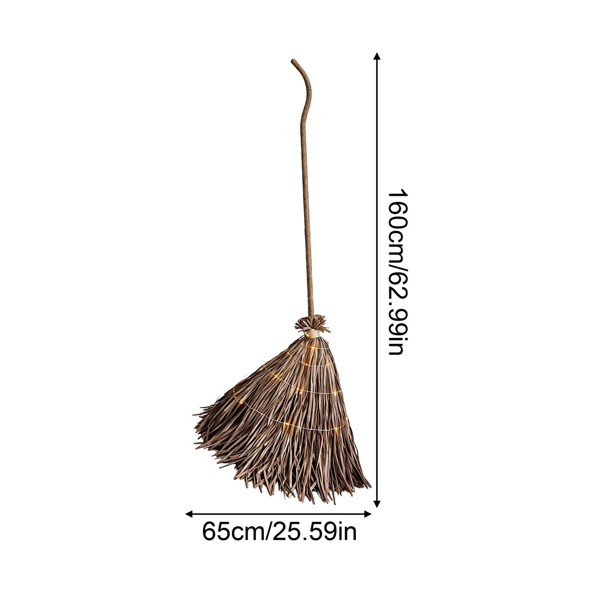Halloween Light-Up Witch Decoration, Glowing Broomstick Prop with Built-in LED Lights, Sturdy Iron Frame for Indoor Outdoor Party Decor, Ready-to-Display Festive Accent for Haunted House
