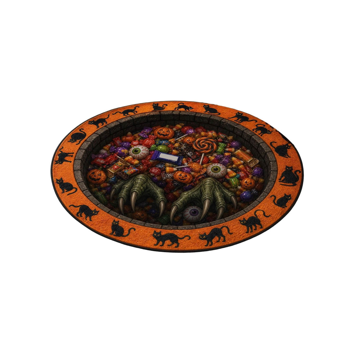 3D Visual Halloween Round Rug Non Soft Velvet Glowing Ghost Black Hole Floor Mat for Living Room Bedroom Entryway(White Purple-140cm)