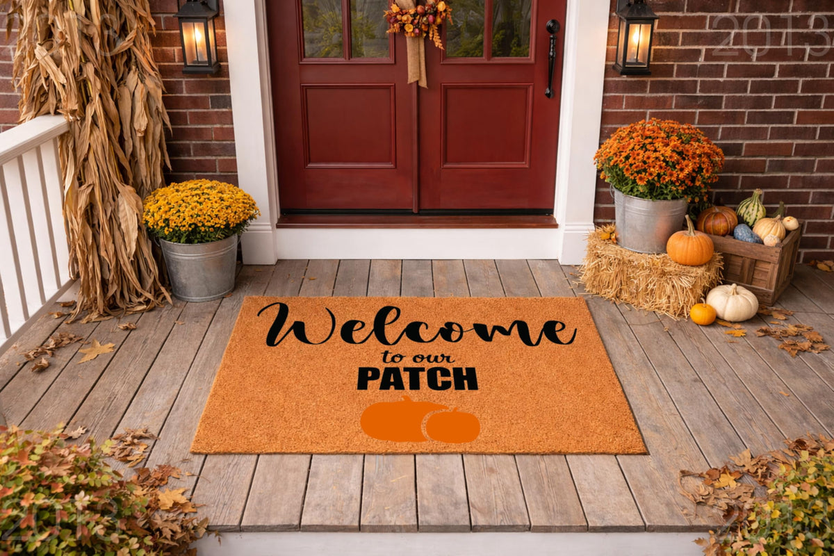 Doormat Welcome To Our Patch Pumpkin Cute Halloween Gift Welcome (36" x 72") #2013