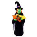 7.87 Ft Halloween Inflatable Witch Decoration with Witch Way Sign, Inflatable Yard Decor Blow Up with Build-in LEDs Lights for Haunted House Indoor Outdoor Decor,Giant Spooky Witch Decor