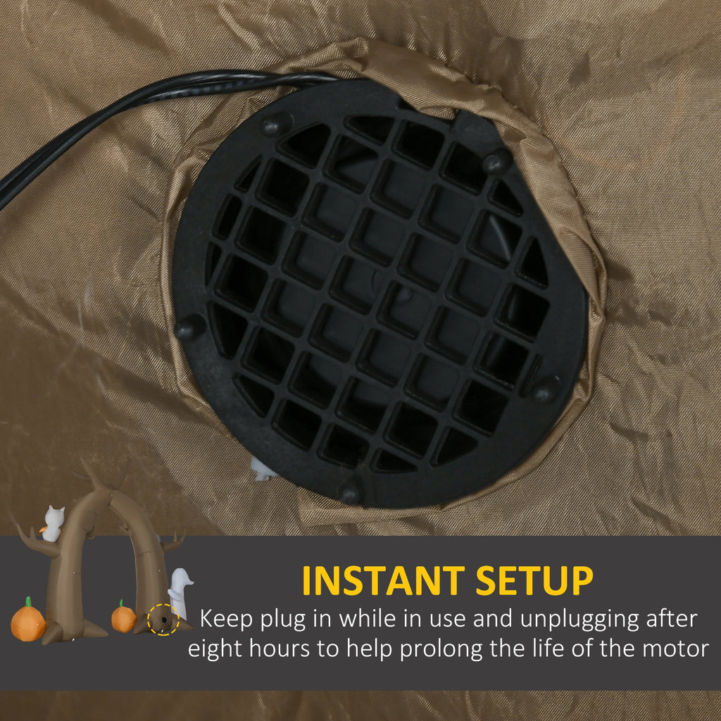 Outsunny 11.8' H Large Halloween Inflatable Archway Ghost Bat Pumpkin Spider, Halloween Decoration with LED Lights for Garden Indoor Outdoor