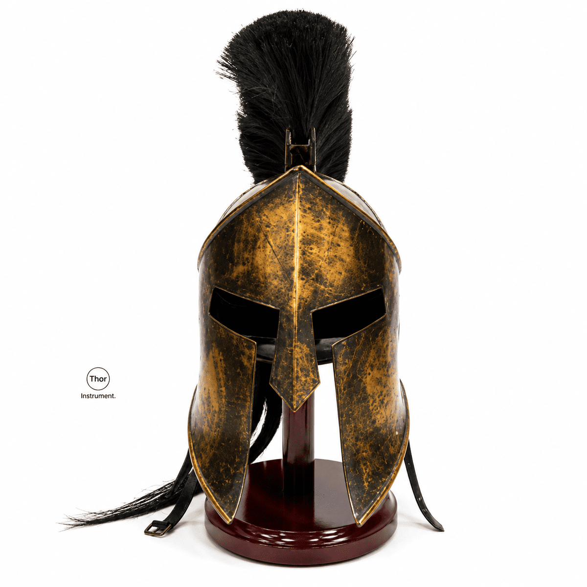 THOR INSTRUMENTS 300 Armor King Leonidas Spartan Helmet Replica With Stand Free Halloween Costume Rustic Vintage Home Decor Gifts