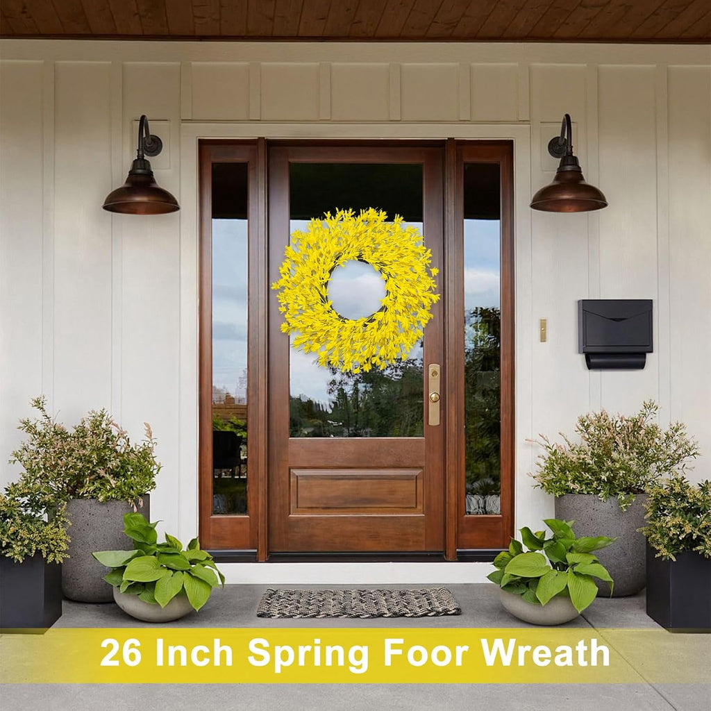 26 Inch Realistic Fall Wreaths for Front Door Outside Autumn Wreath Outdoor Indoors Fall Decorations for Home Thanksgiving Halloween Holiday Decorations Clearance for Wall Porch Door (Wine Red)