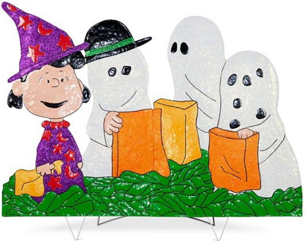 ''It's the Great Pumpkin Charlie Brown'' Peanuts Gang Hammered Metal Halloween Decoration