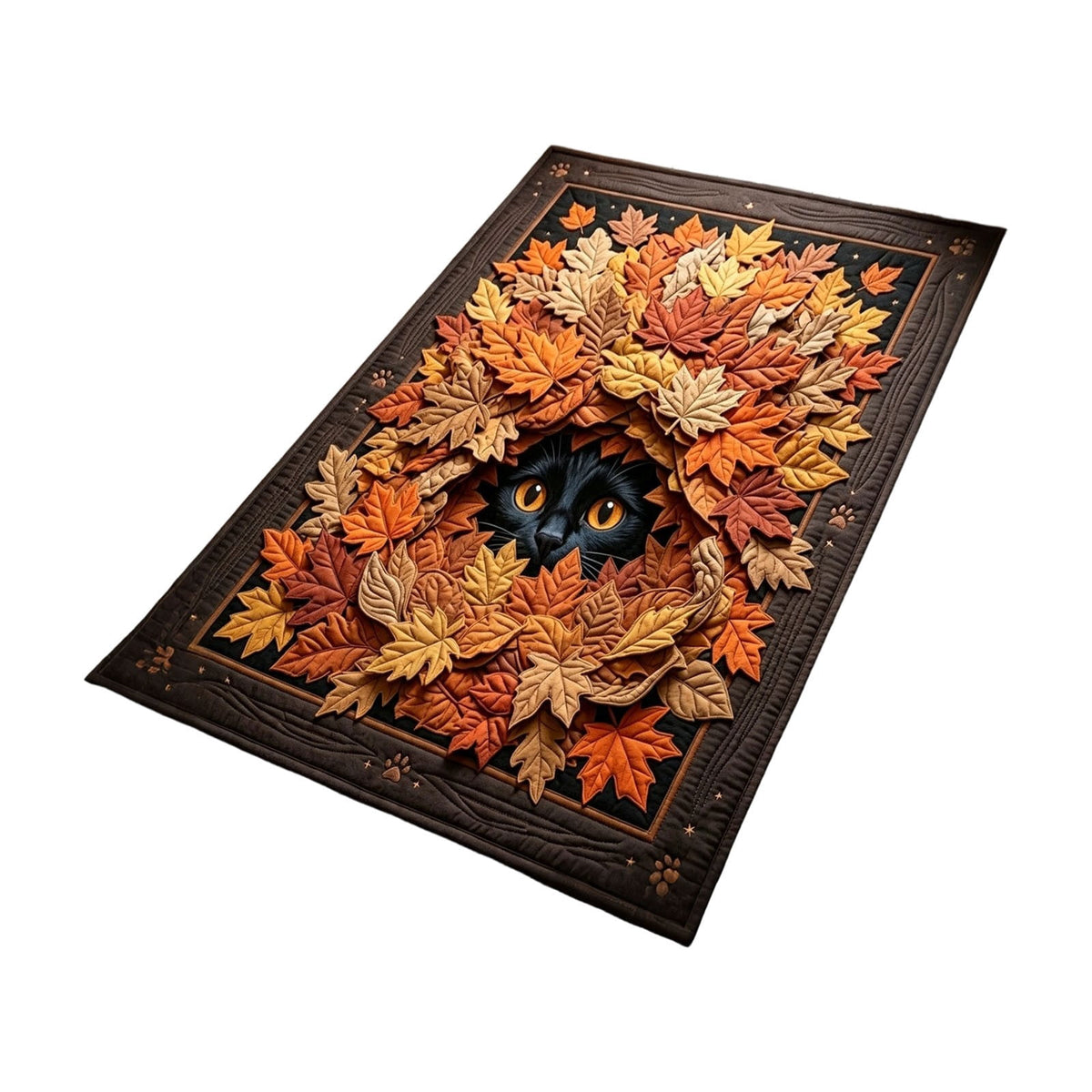 2Pcs Black Cat Doormat, Halloween Autumn Leaves Area Rug, Fall Decor Soft Non-Slip Accent Mat For Living Room, Bedroom, Entryway, Indoor Outdoor Welcome Mat