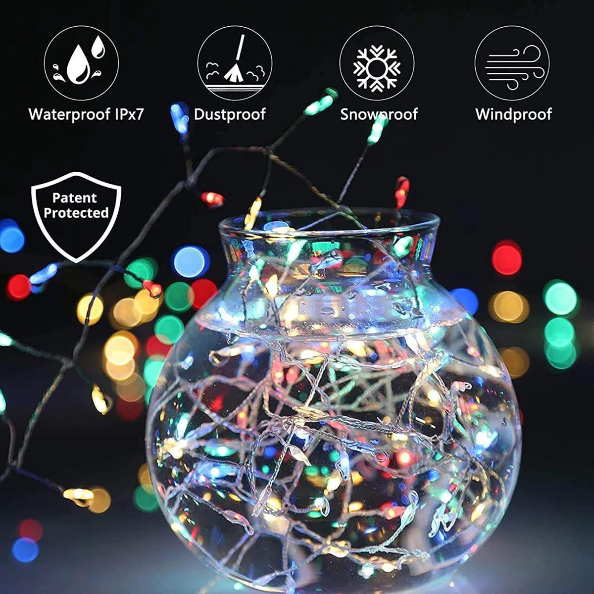 Plug-in Christmas Lights with Remote,30M 1000LED Waterproof Starry Cluster Fairy Lights, Copper Wire String Light for Indoor and Outdoor Use, Christmas Tree, Wedding, DIY Decor