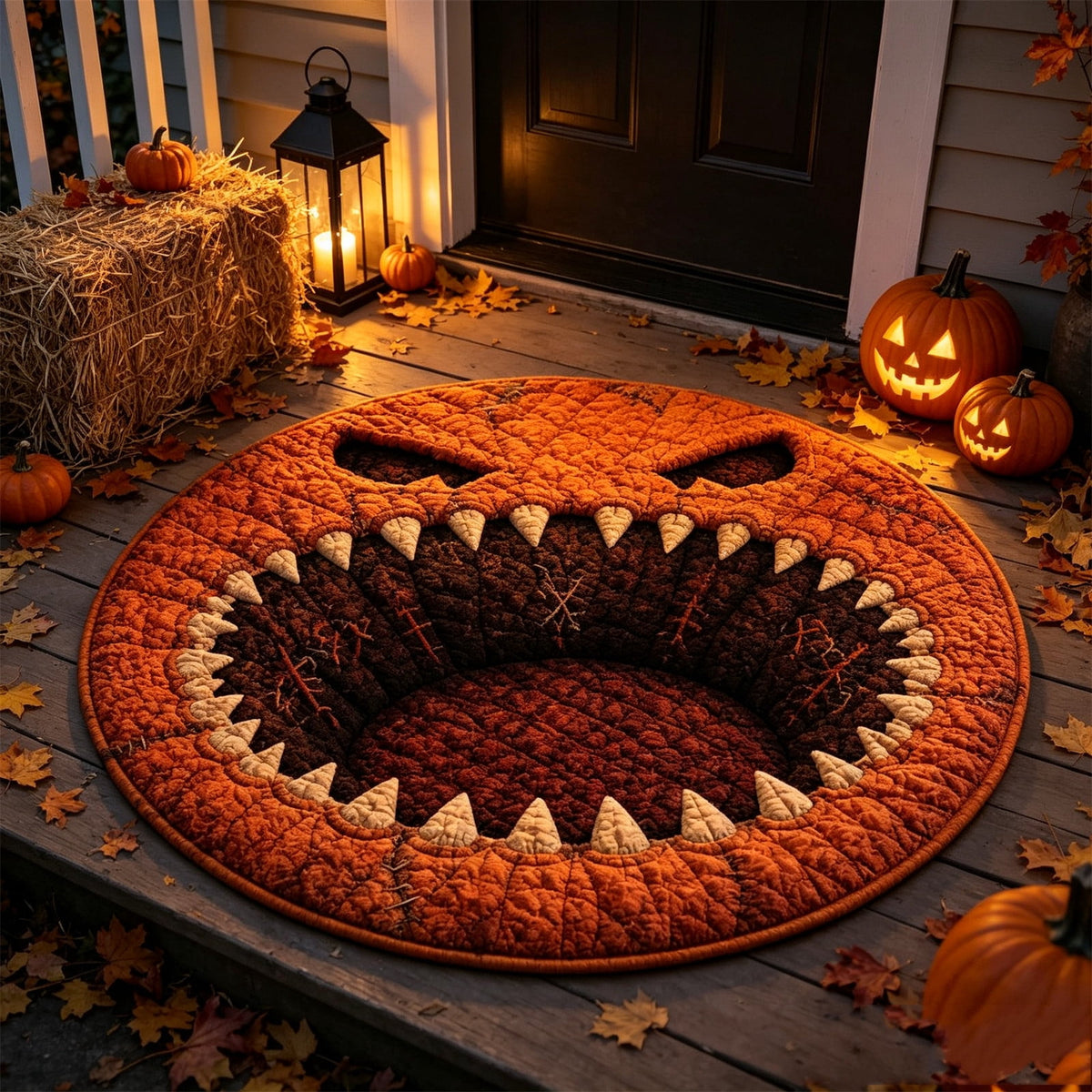 ZJNGJC 3D Circular Halloween Doormat Whimsy Charm For Indoor Space Weird Decoration With Antislip Polyester Fiber Carpet C