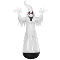 Alvantor 12 ft Clear PVC Ghost Halloween Inflatable with 2 LED Lights and Stage Light, Black and White