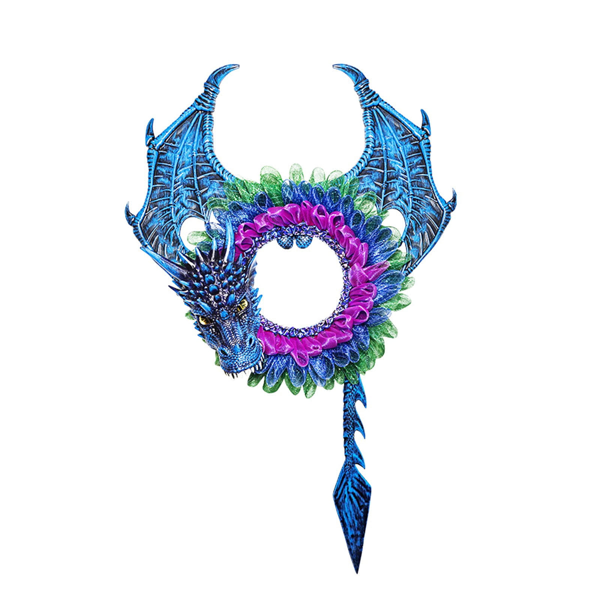 Aximioll Halloween Blue Wreath, Artificial Layered Floral, Halloween Wreath for Front Door, Entryway and Mantel