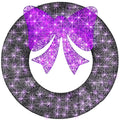 Best Choice Products 36in Pre-Lit Outdoor Halloween Wreath, LED Metal Holiday Decor w/ 120 Lights, Bow - Purple/Black