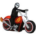 Canddidliike 7.5 FT Width Halloween Inflatables Ghost Biker, Blow Up LED Decor for Outdoor as Garden, Lawn, Party, Holiday, Waterproof Ghost Biker, Multi-color