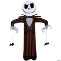 Disney Jack Skellington Small Inflatable Halloween Decoration - Black and Orange Pinstripe Outfit