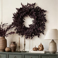 Fall Wreath for Front Door, 26" Plum Cimicifuga Halloween Wreath, Halloween Thanksgiving Farmhouse Decor for Indoor Outdoor Mantel Window Wall