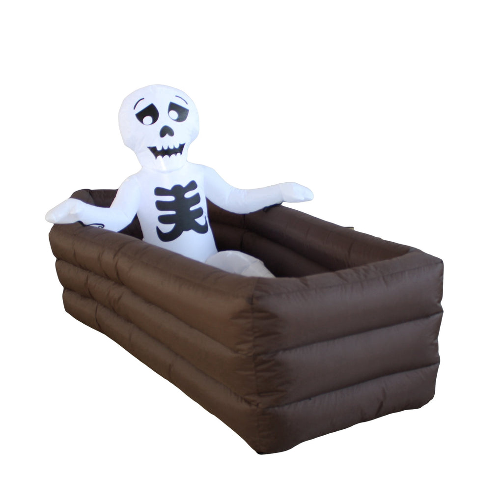 Animated Rising Skeleton in Coffin Airblown Yard Inflatable, Multicolor, 5.5', Halloween by Way To Celebrate