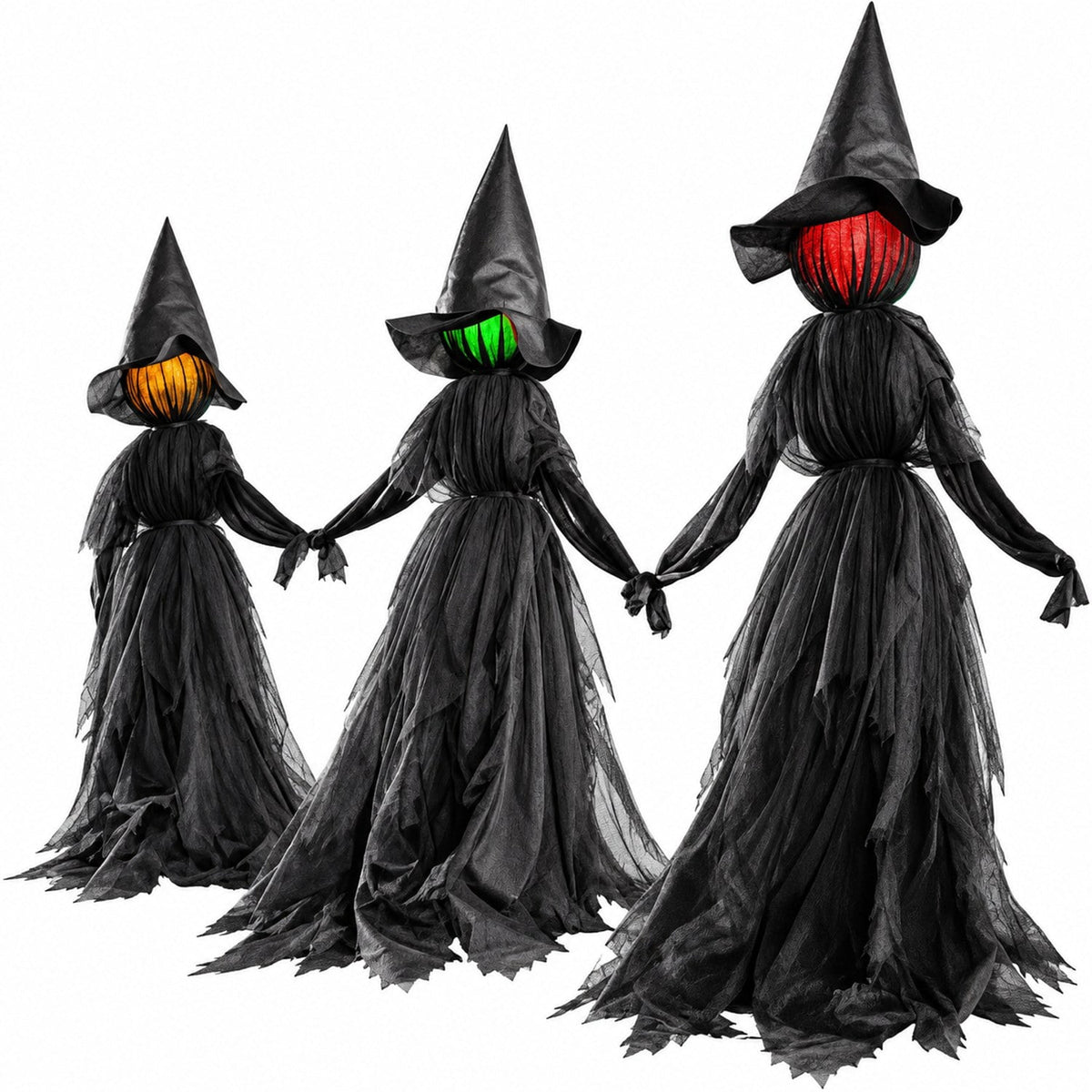 Lighted Halloween Witches RGB Yard Stakes 3 Pack 63 Inch
