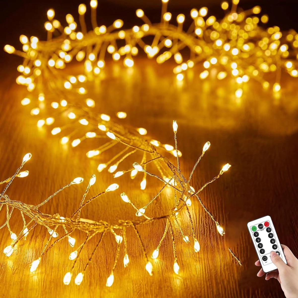 Outdoor String Lights with Remote,100M 3000LED Plug-in Powered Waterproof Fairy Lights, Copper Wire Christmas String Lights for Wedding, Party, and Indoor Fairy Lights