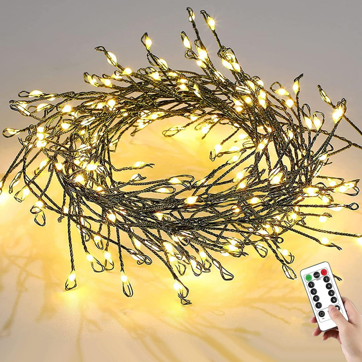 Outdoor String Lights with Remote,100M 3000LED Plug-in Powered Waterproof Fairy Lights, Copper Wire Christmas String Lights for Wedding, Party