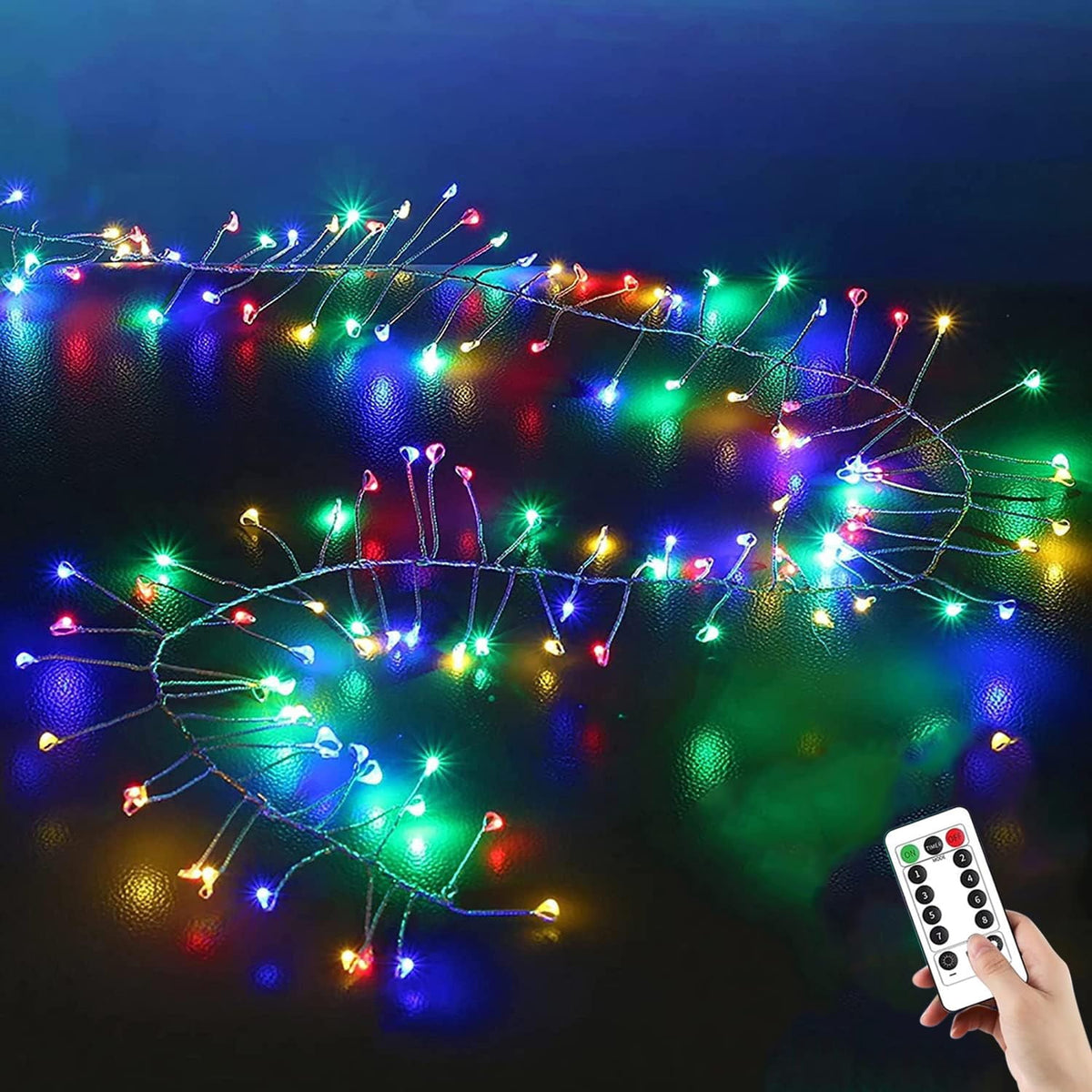 Plug-in Christmas Lights with Remote,30M 1000LED Waterproof Starry Cluster Fairy Lights, Copper Wire String Light for Indoor and Outdoor Use, Christmas Tree, Wedding, DIY Decor