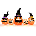 Patiojoy Long Inflatable Pumpkin Family Waterproof Halloween Yard Decoration with Built-in LED Lights Indoor & Outdoor Halloween Decor