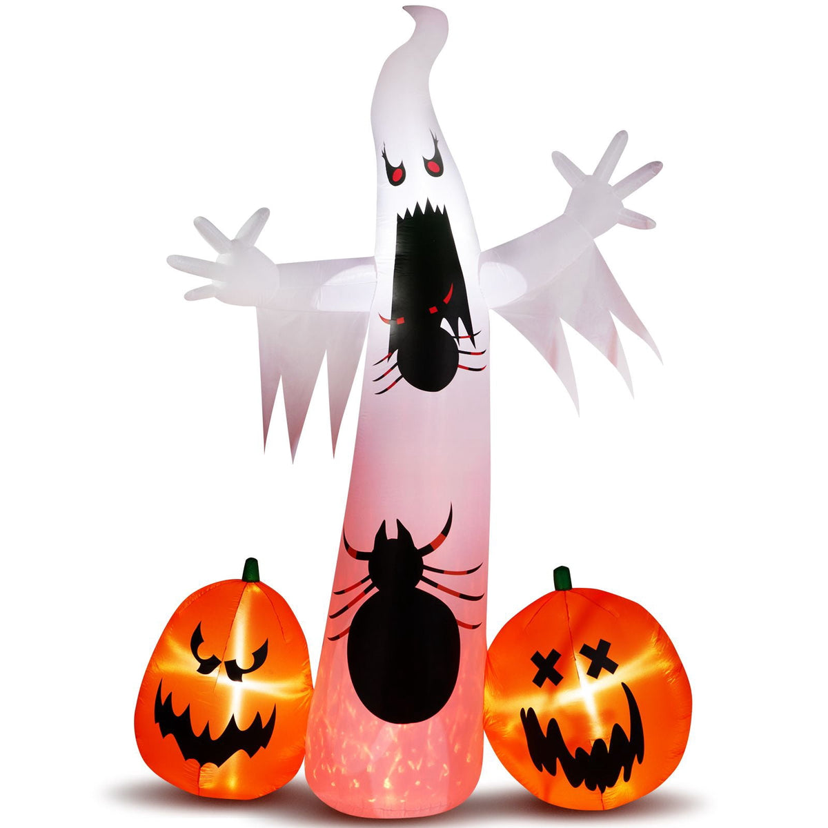 11.8FT Halloween Inflatable Ghost Spider Pumpkin Decoration with LED Lights for Yard Garden Party