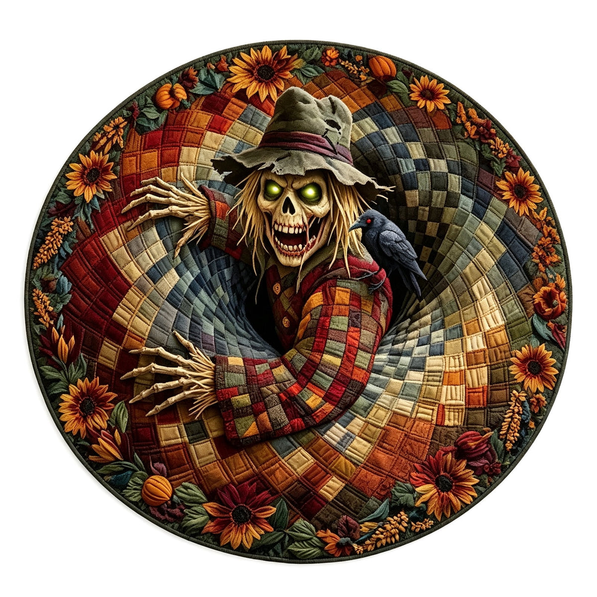 ZJNGJC 3D Circular Halloween Doormat Weird Decoration For Indoor Space Adding Whimsy Charm To Your Home Entryway Floor Mat D