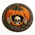 ZJNGJC 3D Circular Halloween Doormat Whimsy Charm Decoration For Indoor Space Weird Themed Entryway Rug D