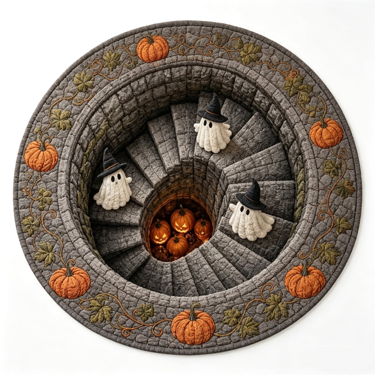 ZJNGJC 3D Circular Halloween Doormat Whimsy Charm Decoration For Your Indoor Space Weird And Unique Entryway Rug D