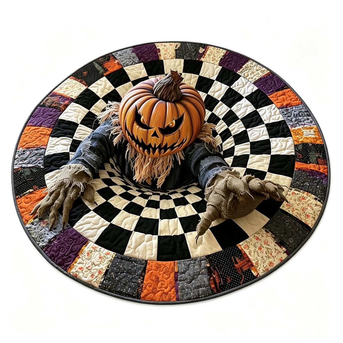 ZJNGJC 3D Circular Halloween Doormat Whimsy Charm Indoor Decoration Weird Space Adding Festive Welcome Mat For Entryway D