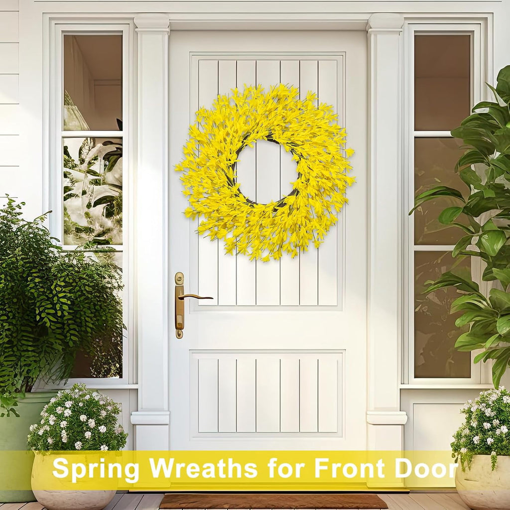 26 Inch Realistic Fall Wreaths for Front Door Outside Autumn Wreath Outdoor Indoors Fall Decorations for Home Thanksgiving Halloween Holiday Decorations Clearance for Wall Porch Door (Wine Red)