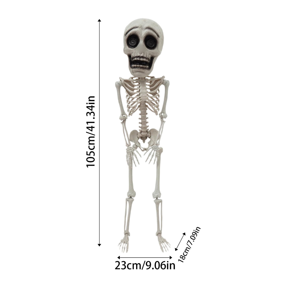 Halloween Skeleton Decorations Posable 41 Inch Plastic Skeleton Scary Creepy Halloween Decor for Indoor Outdoor Haunted House Party Spooky Display, 1 Pack