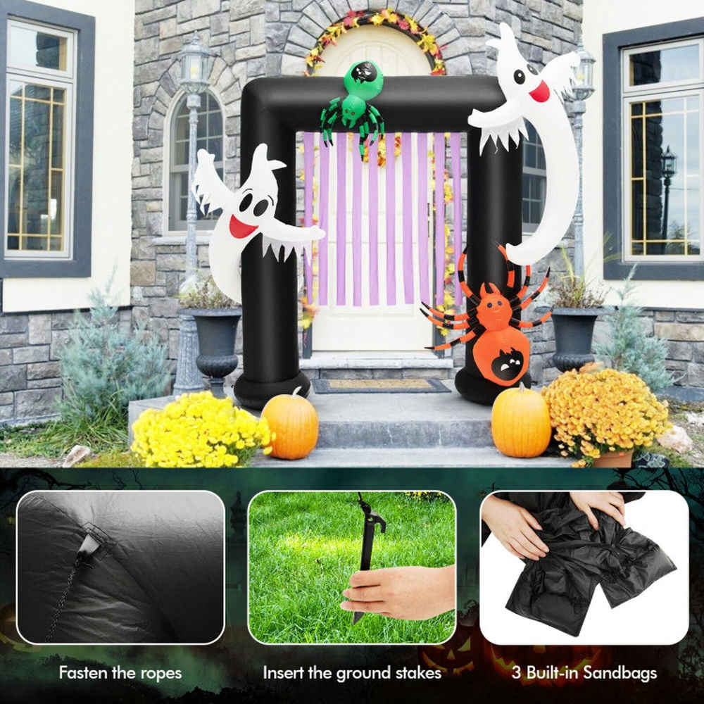 Spaco Halloween Inflatable Archway Blow-up Festive Decoration, 7.5 Ft Heavy-duty Polyester Archway, Halloween Inflatable Archway for Outdoor as Garden, Backyard, Porch, Black