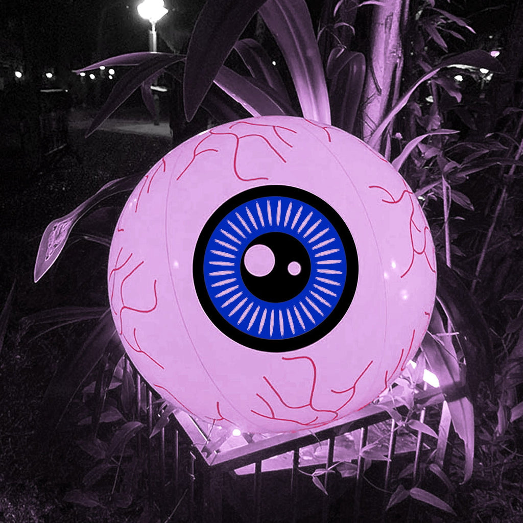 Halloween Decoration Outdoor, 16 Inch RGB LED Inflatable Eyeball Decor Waterproof Remote Control Gothic Spooky Light for Tabletop Porch and Yard Seasonal Displays